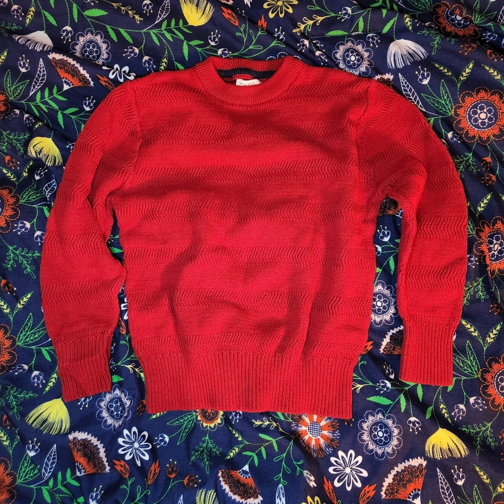 Cat & Jack Red Long Sleeve Sweater | Boys size XS 4/5